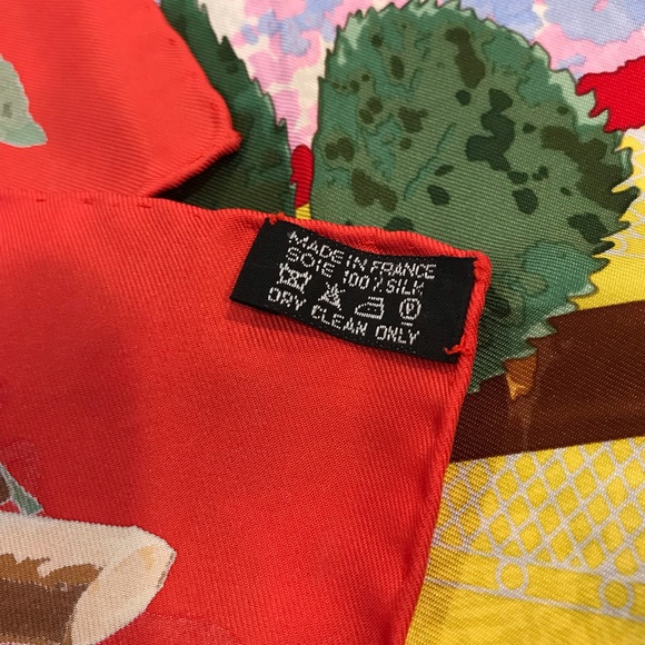 Hermès Le Robinson Red Scarf - Picture 7 of 7